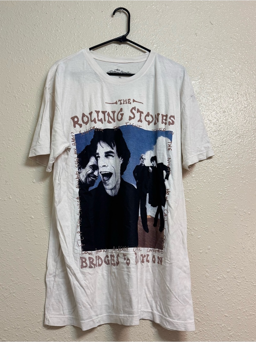 Rolling Stones Bridges to Babylon White Crew Tee
